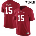 NCAA Women's Alabama Crimson Tide #15 Jalen Milroe Stitched College 2021 Nike Authentic Crimson Football Jersey IL17T51JD